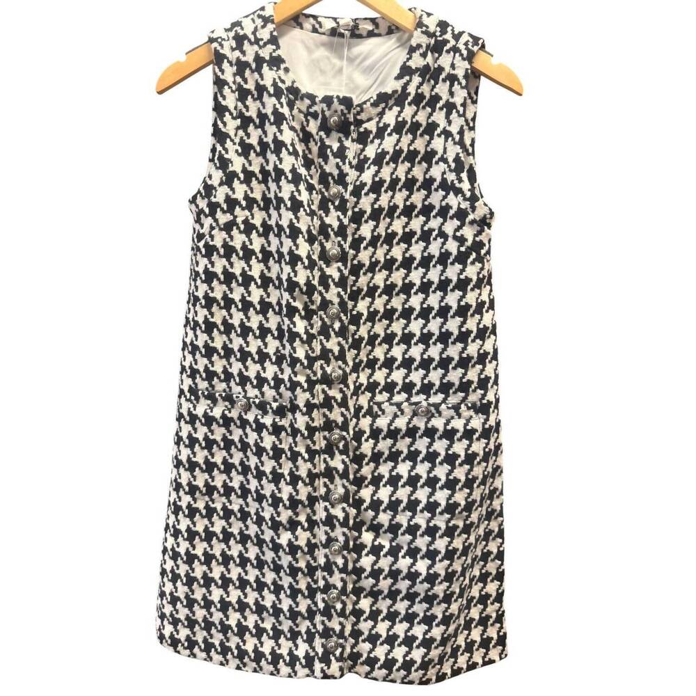 NEW ZOE AND CLAIRE women's houndstooth mini dress in black